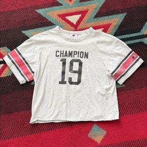 Champion  Gray T-Shirt with Red Accents